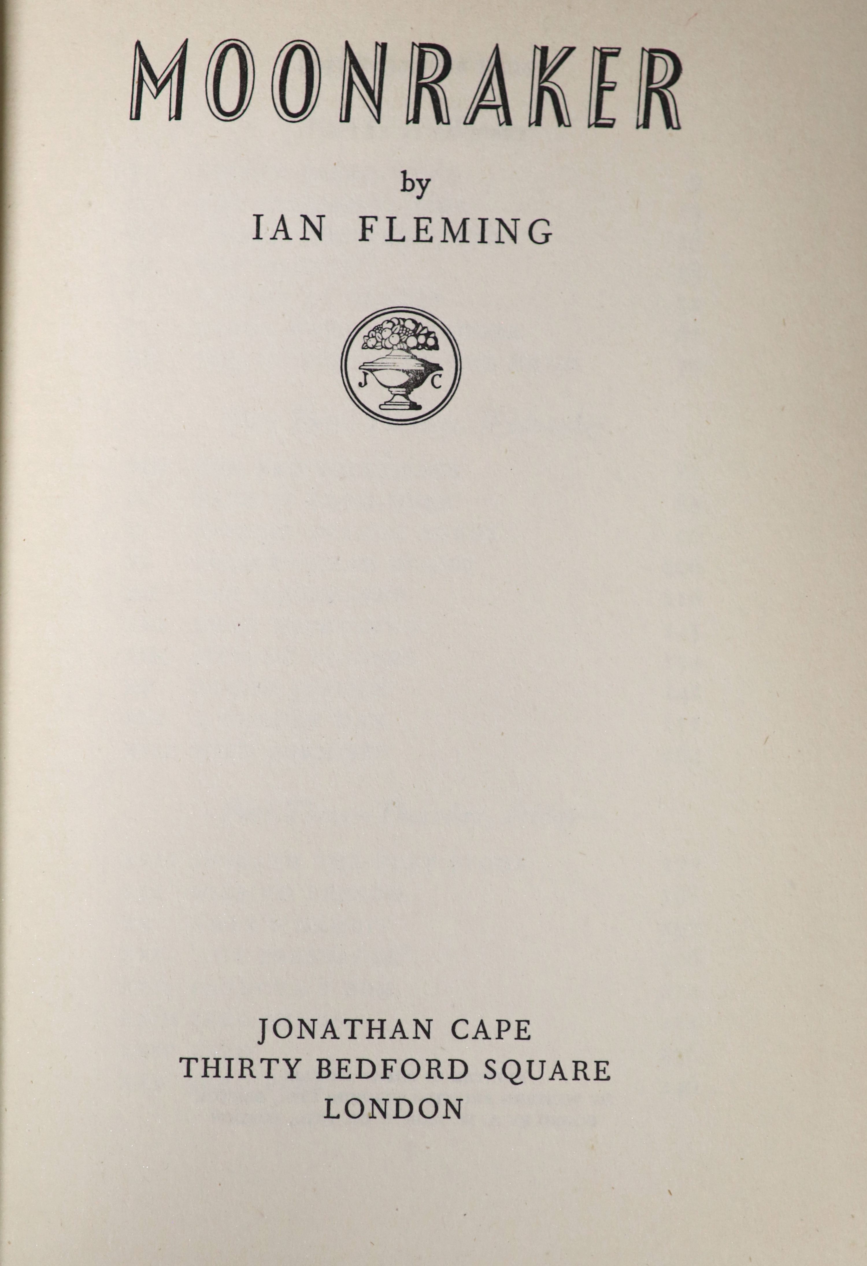 Fleming, Ian - Moonraker, 1st edition, 2nd state, original black cloth with silver titles, London, 1955